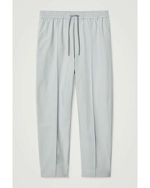 COS Pintucked Tapered Track Trousers - Blue