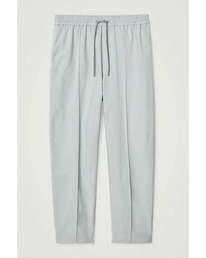 COS Pintucked Tapered Track Trousers - Blue