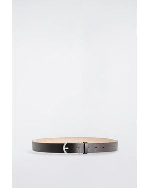 COS Grained-Leather Belt - White