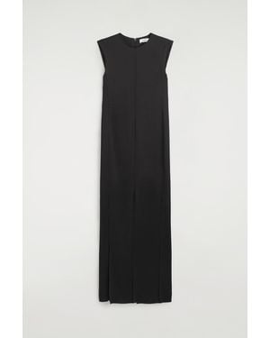 COS Robe Colonne Contrastée En Satin Mat - Noir