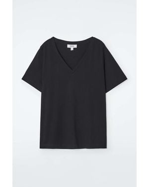 COS 24/7 Regular V-Neck T-Shirt - Black