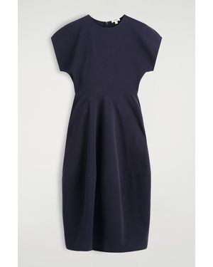 COS Sculpted Cotton Midi Dress - Blue