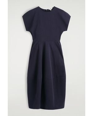 COS Sculpted Cotton Midi Dress - Blue