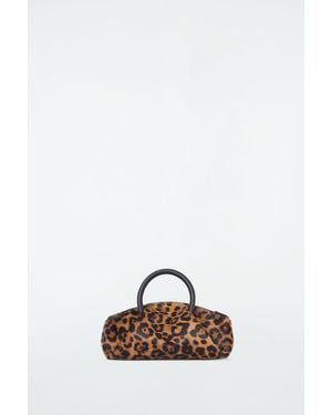 COS Leopard Fold Micro Tote - Pony Hair - Black