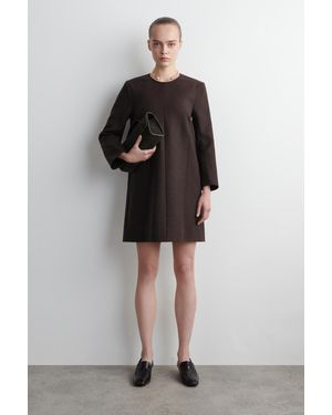 COS Langärmliges Minikleid Aus Wolle - Schwarz