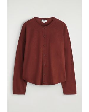 COS Circle-Cut Merino Wool Cardigan - Red