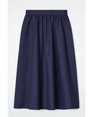 COS Gathered A-line Midi Skirt - Blue