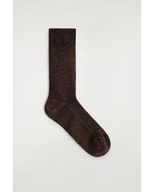 COS Ribbed Silk Socks - Black