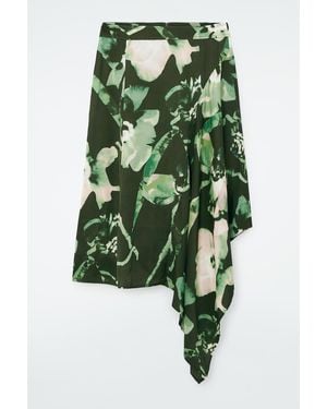 COS Draped Asymmetric Midi Skirt - Green