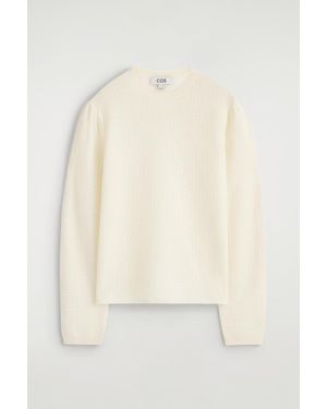 COS Zigzag-Knit Mohair-Blend Sweater - Natural