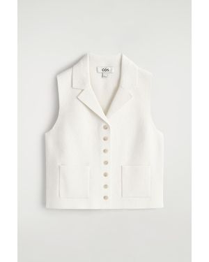 COS Bouclé-Knit Vest - Natural
