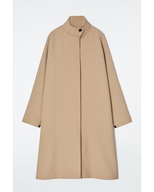 COS Trapeze Wool-Blend Long Coat - Natural