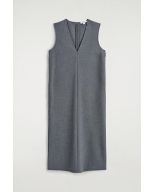 COS Sleeveless V-Neck Midi Dress - Grey