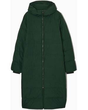 COS Recycled-down Puffer Coat - Green