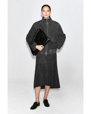 COS Wattierte Jacke Aus Geripptem Veloursleder - Schwarz