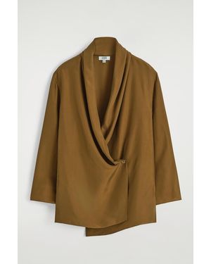 COS Shawl-lapel Silk Blazer - Brown