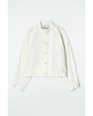 COS Oversized Cotton Bomber Jacket - White