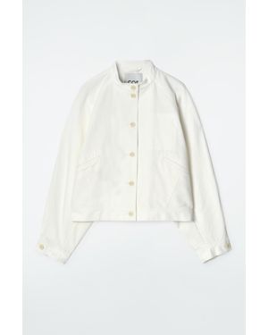 COS Oversized Cotton Bomber Jacket - White