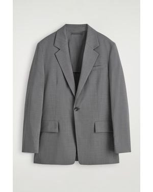 COS Fluid Lightweight Wool Blazer - Grey