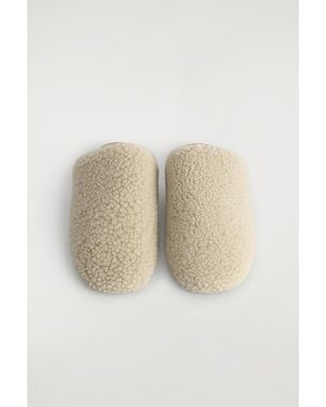 COS Shearling Mules - White