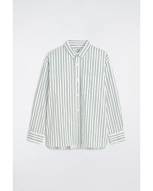COS Oversized Striped Cotton-Poplin Shirt - White