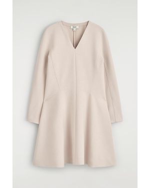 COS Tailored V-Neck Mini Dress - Natural