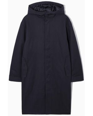 COS Padded Hooded Parka - Blue