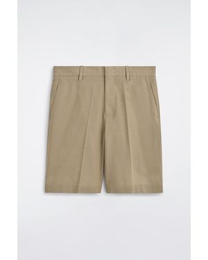 COS Tailored Textured-Cotton Shorts - Natural