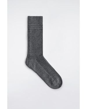 COS Waffle-Knit Socks - Grey
