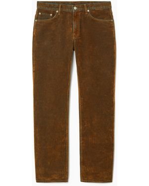 COS Amp Flocked Straight-leg Jeans - Brown