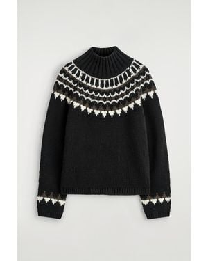 COS Fair Isle Wool-Cashmere Jumper - Black