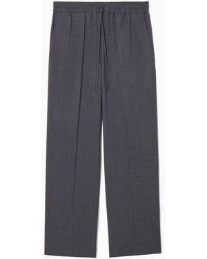 COS Wool Drawstring Trousers - Blue