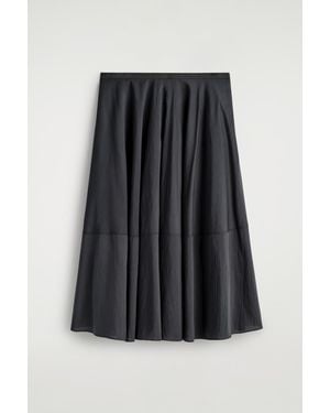 COS Fluid Circle-Cut Midi Skirt - Black