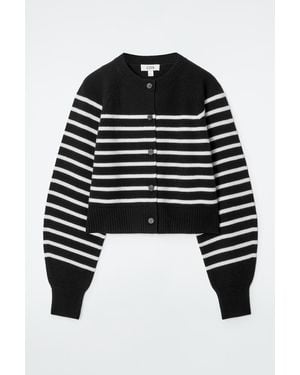 COS Cropped Wool Cardigan - Black