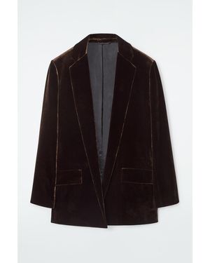 COS Silk-blend Velvet Blazer - Black