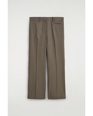 COS Tailored Wool-Twill Bootcut Trousers - Grey