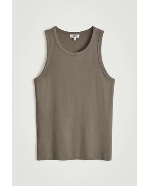 COS Slim Ribbed Cotton Tank Top - Pink