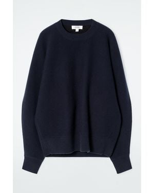 COS Rounded Double-Faced Wool Jumper - Blue