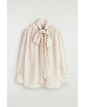 COS Camicia A Pois Con Sciarpa - Neutro
