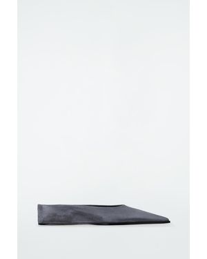 COS Pointed Suede Mules - White