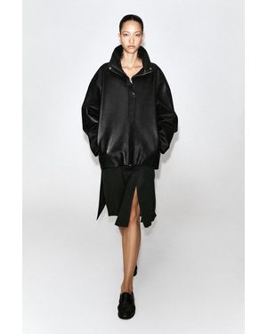 COS Eleganter Midirock Aus Wolle Mit Geschlitztem Saum - Schwarz