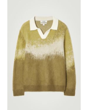 COS Brushed Mohair-blend Polo Jumper - Green