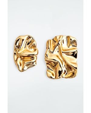 COS Scrunched Mismatched Earrings - Metallic