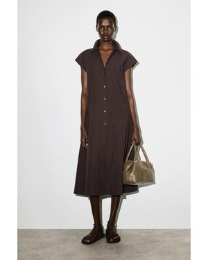 COS Ärmelloses Hemdkleid Aus Baumwoll-Popeline - Braun