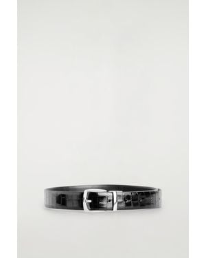 COS Ceinture Réversible En Cuir - Noir