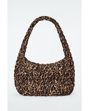 COS Oversized Quilted Crossbody Bag - Brown