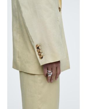 COS Ring Mit Floralem Element - Natur