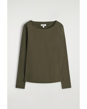 COS Cotton Long-Sleveled Top - Green