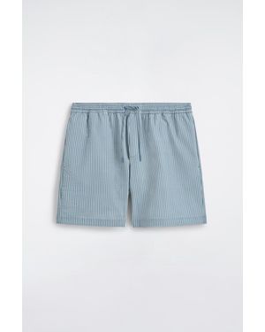 COS Striped Seersucker Drawstring Swim Shorts - Blue