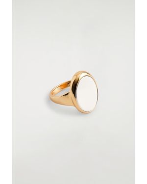 COS Two-Tone Signet Ring - Metallic